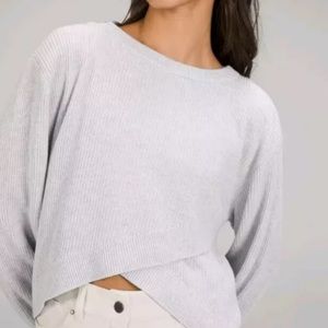 Lululemon Reversible Crossover Sweater Cashmere Blend Gray Size 12